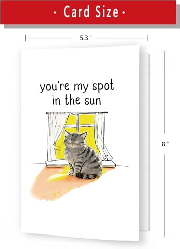 You're My Spot in the Sun Cat Lover Card - Perfect for Anniversaries & Valentine's Day