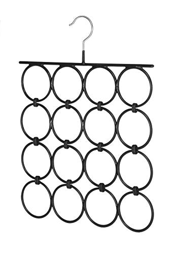 Whitmor 16-Ring Folding Metal Scarf Hanger, Space-Saving Organizer - 1 Pack