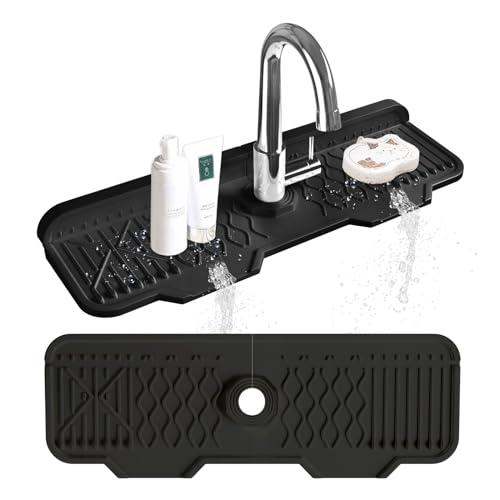 17" x 6" Silicone Sink Splash Guard for Kitchen & Bathroom