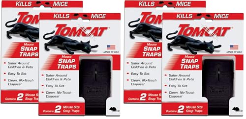 Tomcat Mouse Snap Trap 4-Pack - Effective, No-Touch Disposal