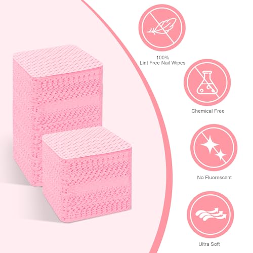 Seonggong Lint Free Nail Wipes 540PCS - Soft Polish Remover Pads for Manicure