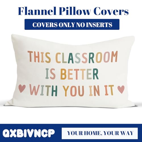 Positive Affirmations Throw Pillow Cover - 12x20 Inch Flannel for Nursery & Classroom