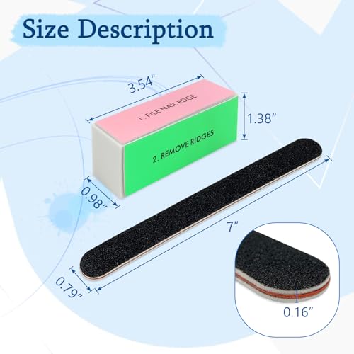 Black Nail File and Square Sponge Buffer Manicure Tool Kit