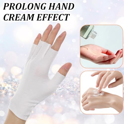 ADLABLD 4 Pairs Fingerless Cotton Moisturizing Gloves for Dry Hands Eczema
