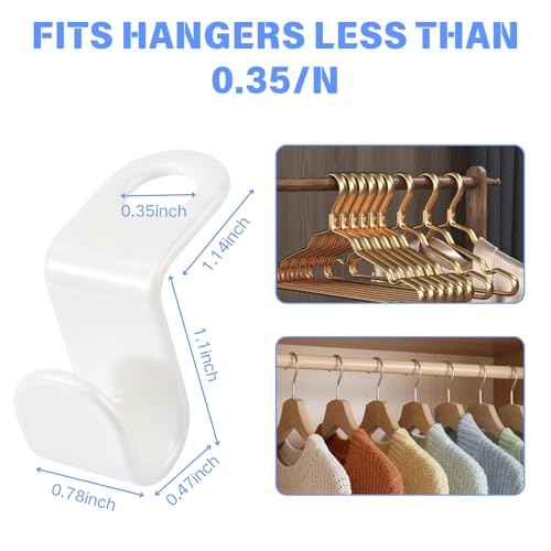 100 Heavy Duty Hanger Connector Hooks - Space-Saving Closet Organizers