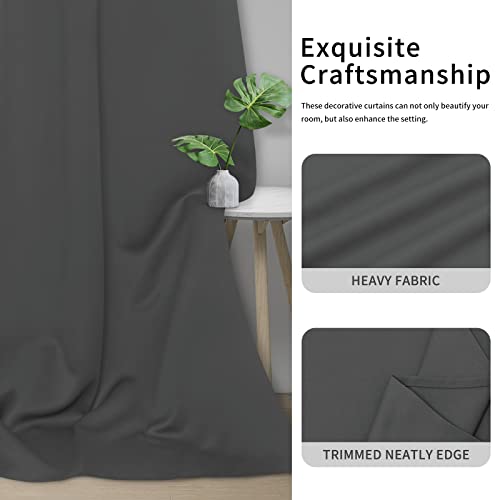 Easy-Going Grey Thermal Grommet Blackout Curtain Panel 100x96