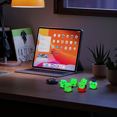 6PCS Glow-in-the-Dark Mini Ghost Figures - Cute Resin Statues