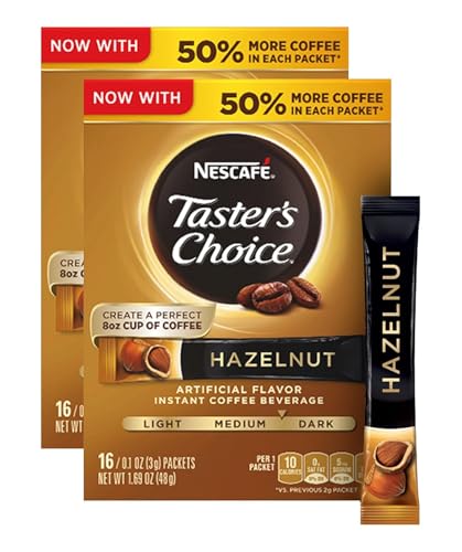 Nescafé Taster's Choice Hazelnut Instant Coffee, 16 Packets (0.11 oz each)