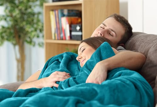 Utopia Bedding Full Size Turquoise Fleece Blanket - 90x84 Inch, Cozy & Lightweight for All Seasons