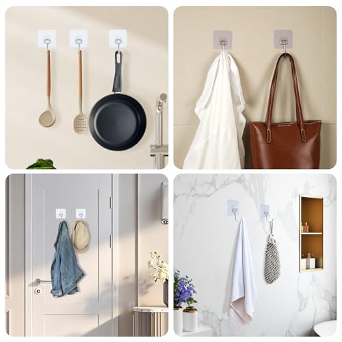 10-Pack Heavy Duty Adhesive Hooks for Towel & Coat Hanging