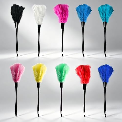 14-Inch Rose Red Feather Duster - 2 PCS Lightweight Home Cleaning Tool