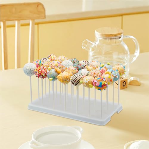 White Cake Pop Stand with 28 Holes & 100 Cake Pop Supplies
