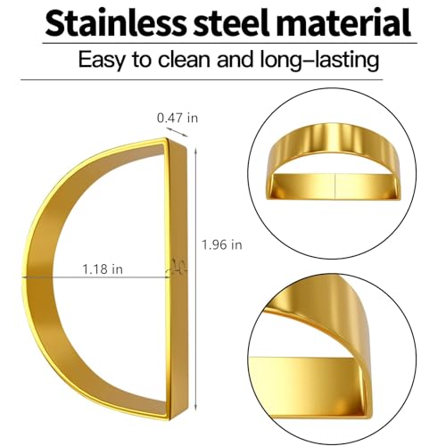 Gold Stainless Steel Napkin Rings Set of 4 - Semicircle Design