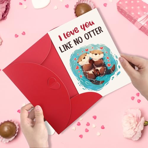 Cute Otter Anniversary Card with Envelope - Funny Greeting Card