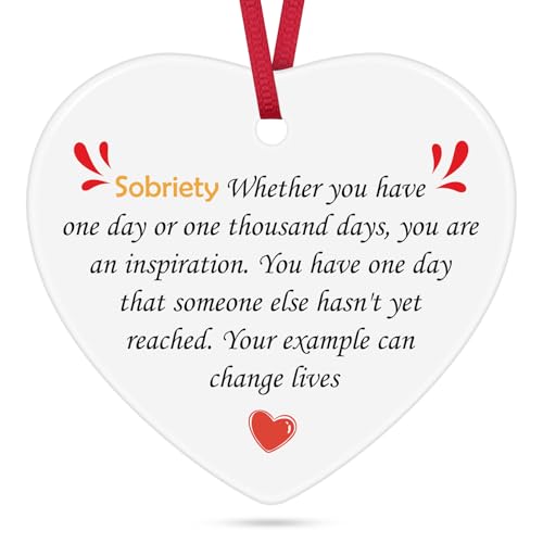 Sobriety Gift Ornament - Motivational Ceramic Decor for Recovery