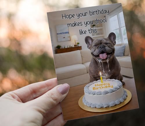 Funny Birthday Card with French Bulldog | 5x7 Card & Envelope
