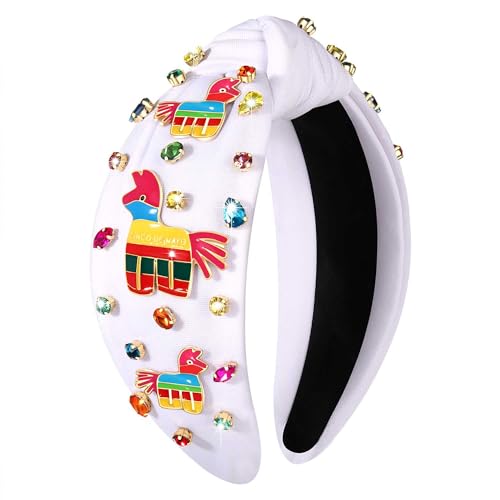 Mexican Fiesta Rhinestone Headband for Women Cinco De Mayo Hair Accessories