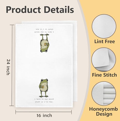 Funny Sarcastic Frog Kitchen Towels - 16x24 Inch Hand Towels