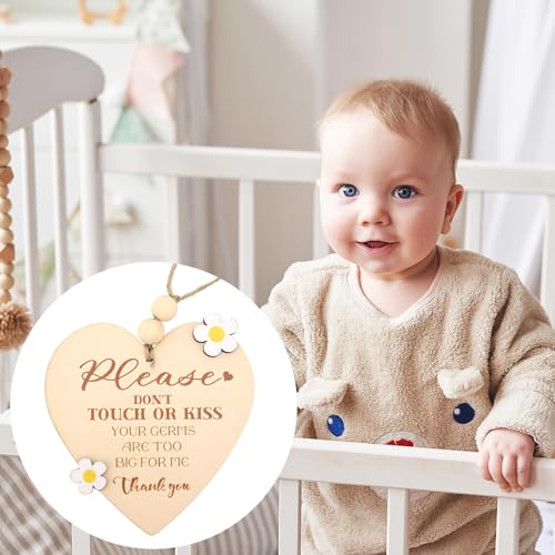 Wooden Please Do Not Touch Baby Sign for Stroller & Car Seat