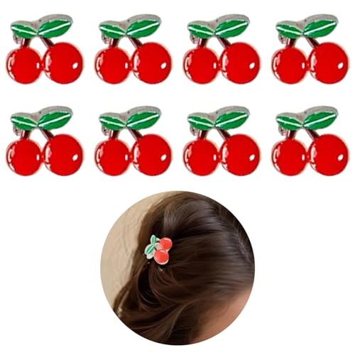 8 PCS Cherry Hair Claw Clips Cute Artificial Fruit Hair Accessories