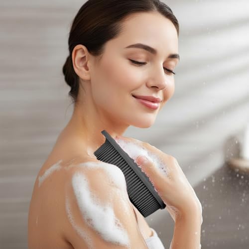 Silicone Body Scrubber 2-Pack, Exfoliating Soft Loofah Shower Brush