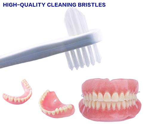 ORAPICH Denture Cleaning Brush Set - Dual-Head T-Shaped Toothbrush 3 Count