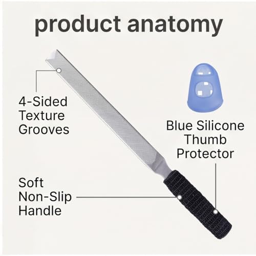 XIFEILOL Stainless Steel Toe Nail Files Set for Thick Nails and Dogs