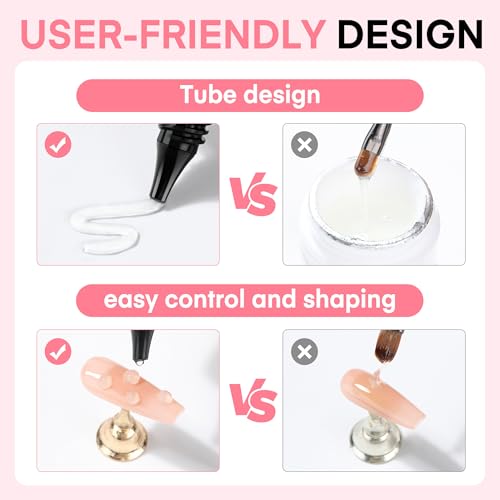 UNA GELLA 3D Nail Sculpting Gel & Art Glue 15g - Clear No Wipe Gel
