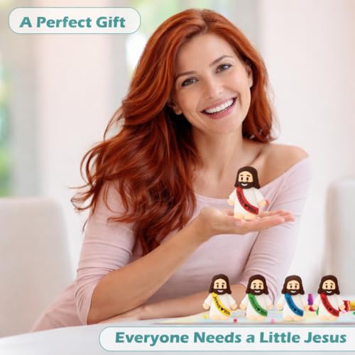 Mini Jesus Figurines - 5 Pcs Prayer & Religious Decor Statues