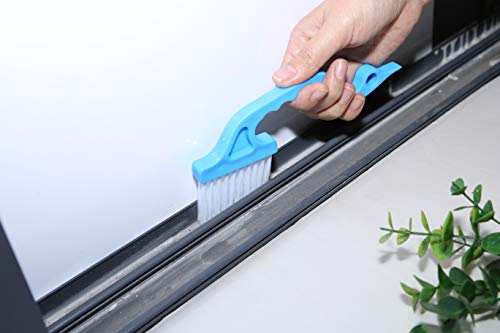 Sky Blue Hand-held Groove Cleaning Brushes - 2pcs for Windows & Doors