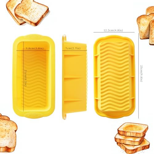 3-Pack Silicone Bread Loaf Pans - Non-Stick & Dishwasher Safe