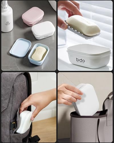 Doter Leakproof Travel Soap Case with Drainage Tray - Pink