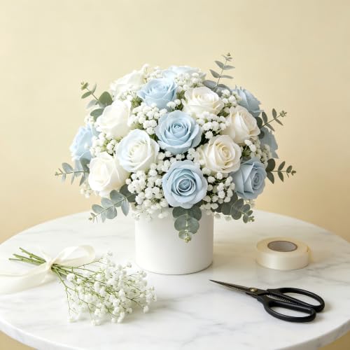 9 Pack Artificial Baby’s Breath Flowers, 20.5" White Faux Gypsophila Stems