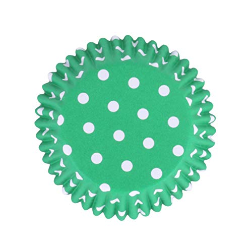 PME Green Polka Dot Baking Cups - Foil Lined, Pack of 30