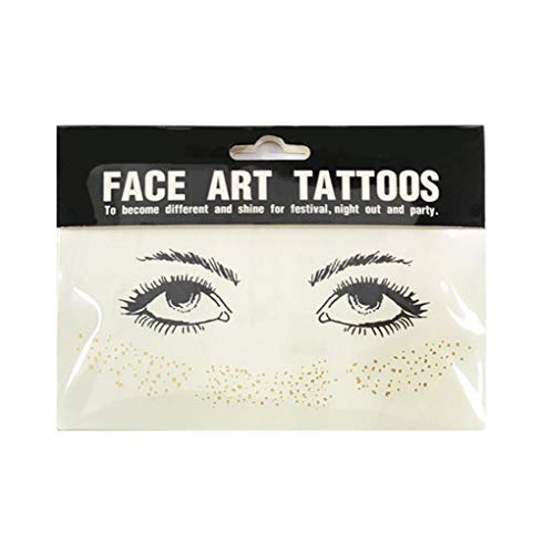 AKOAK Gold Temporary Face Tattoo Waterproof Sticker Freckle Makeup
