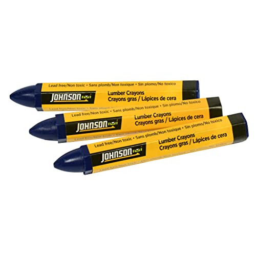 Johnson Lumber Crayons - Blue, Lead-Free, 3 Pack