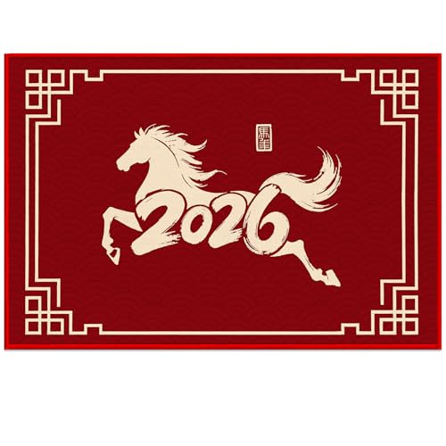 Year of the Horse Chinese New Year Door Mat - 15.7x23.6in
