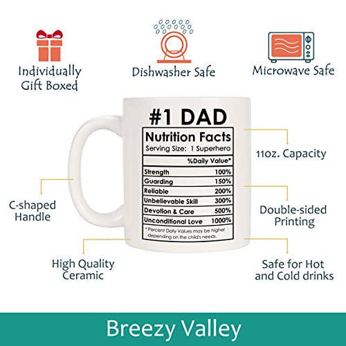 Funny Dad Mug - #1 Dad Coffee Cup for Fathers Day, Birthday Gift from Son & Daughter - Variation of THIS listing