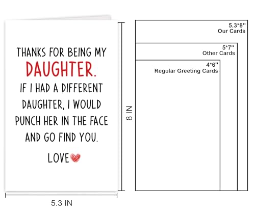 Funny Birthday Card for Daughter - Hilarious Gift from Parents