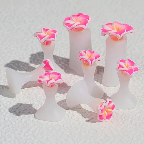 Silicone Toe Separators for Nail Polish 8-Piece Pink Flower Pedicure Set