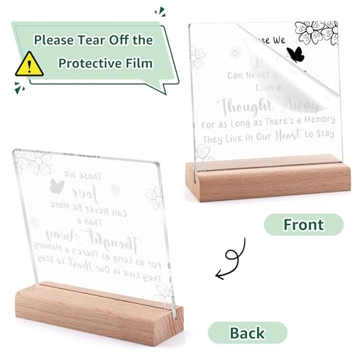 Memorial Acrylic Plaque with Wooden Stand - Sympathy Gift