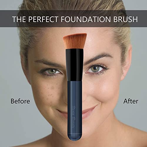 Flat Top Kabuki Foundation Brush for Liquid, Cream & Powder Makeup
