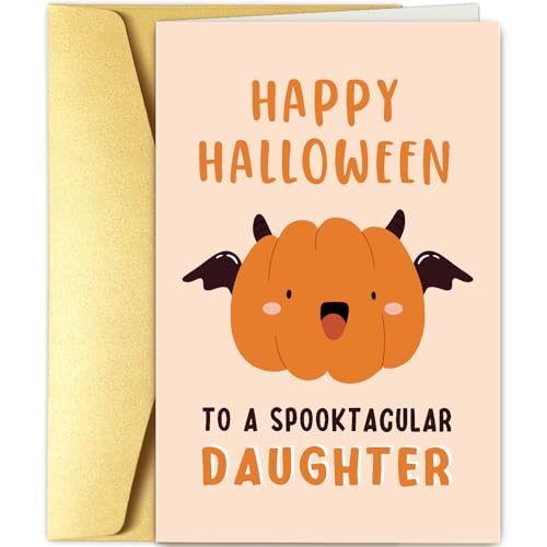 Funny Happy Halloween Card for Daughter with Envelope, Spooktacular Gift
