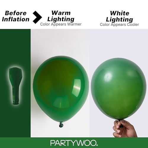 PartyWoo Dark Green Balloon Arch Kit, 128pcs Assorted Sizes (Green-Y56)