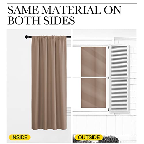 NICETOWN Blackout Curtains Set of 2, Cappuccino, 34" x 72"