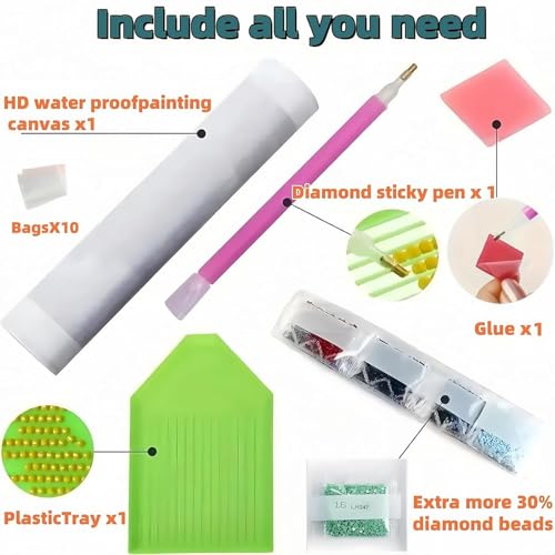 5D Dragonfly Diamond Art Kit for Adults - DIY Gem Painting 12x16in