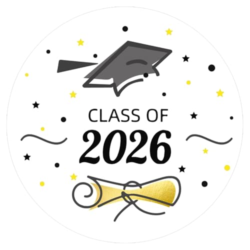 Gold Graduation Stickers 2026 - 120PCS Self-Adhesive Cap Labels
