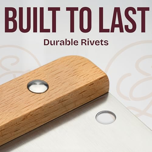 Superbaking 6-Inch Bench Scraper with Wooden Grip & Stainless Steel Blade