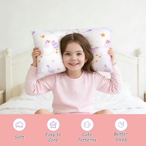 UOMNY Unicorn Toddler Pillowcase 2-Pack - Soft 13x18 Envelope Closure