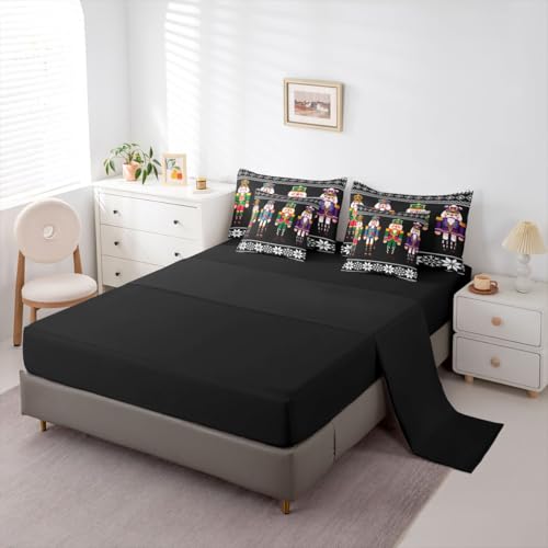 Comforter Bed Set Queen Size with Sheets & Pillowcases, Black Green Red